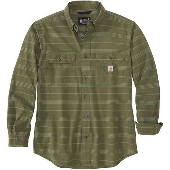 Carhartt Men's Sz 2XL Basil Green Plaid Loose Fit Midweight Chambray L/S Shirt - Picture 7 of 7